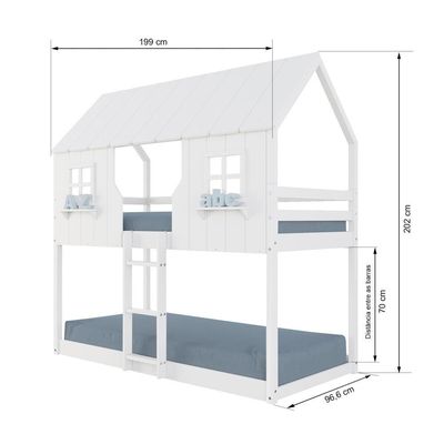 Beliche Montessoriano Casinha Encantada Madeira Maciça Branco | Housin