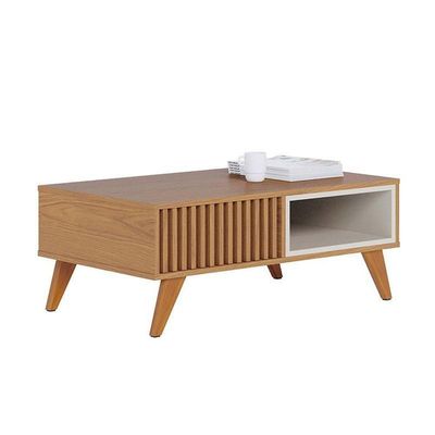 Estante Home Theater Jordão Freijó Com Mesa De Centro Jeri Freijó Off White - Colibri