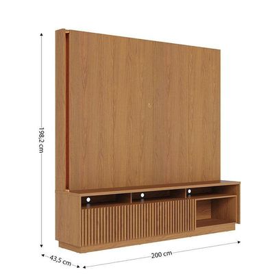 Estante Home Theater Jordão Freijó Com Mesa De Centro Jeri Freijó Off White - Colibri