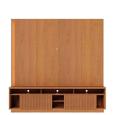 Estante Home Theater Jordão Freijó Com Mesa De Centro Jeri Freijó Off White - Colibri
