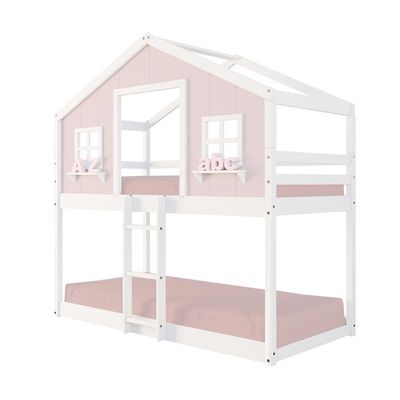 Beliche Montessoriano Casinha Dos Sonhos Madeira Maciça Rosa/branco Housin