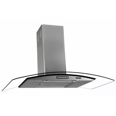 Coifa de Parede 90cm Vidro Curvo Inox Duto Slim Terim Inox 110V