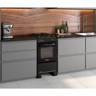 Fogão Suggar Neo Glass 4 Queimadores Preto Bivolt FGVNG410PT