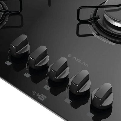 Cooktop 5 Bocas Agile Up Acendimento Automático Atlas Preto Bivolt