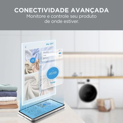 Máquina de Lavar 11kg Branca Slim HealthGuard Conectada Midea MF201W110WB/WK-02 - 220V