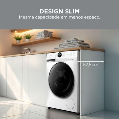 Máquina de Lavar 11kg Branca Slim HealthGuard Conectada Midea MF201W110WB/WK-02 - 220V
