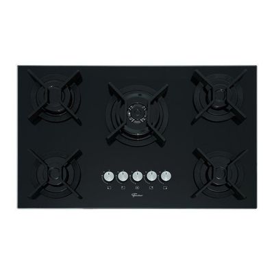 Cooktop A Gás Fischer 5 Bocas Tripla Chama Infinity Com Trempe De Ferro Fundido Mesa Vidro Bivolt