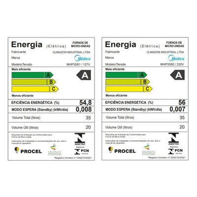 Micro-ondas 35L Branco Mastercook Midea MHP35B2 220V