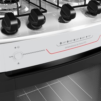 Fogão Mueller 4 Bocas Branco Com Acendimento Automático Total MFI4BF