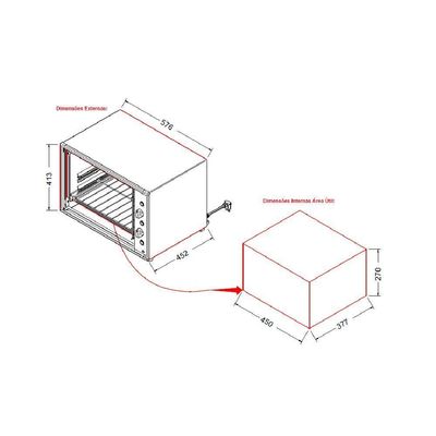 Forno Terim Elétrico Bancada Smart60 Black Com Espeto 60l Preto 110V
