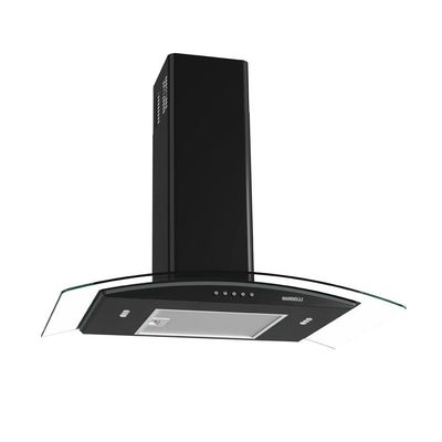 Coifa Nardelli De Parede Clean Vidro Curvo Black 75cm Preto 110V