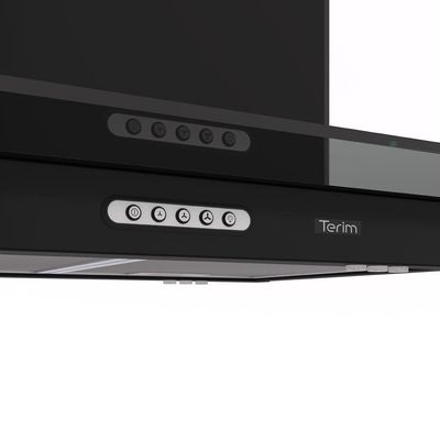 Coifa Terim Ilha Teto Vidro Reto Black 75 cm Preto 110V