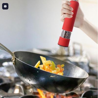 Moedor Eletrico De Sal Grosso Pimenta Temperos Com Iluminacao Vermelho
