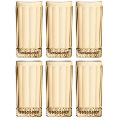 Conjunto de Copos Altos L`Hermitage Splendor Ambar 360 ml - 6 Peças