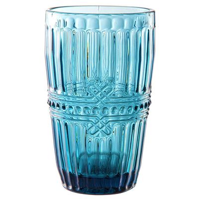 Conjunto de Copos L`Hermitage Fratello em Vidro Azul 355ml - 6 Peças