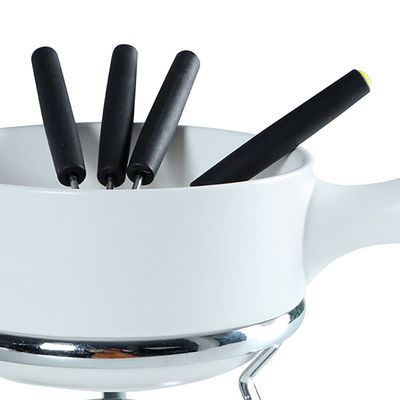 Aparelho de Fondue Fracalanza em Cerâmica 8 Peças - Branco