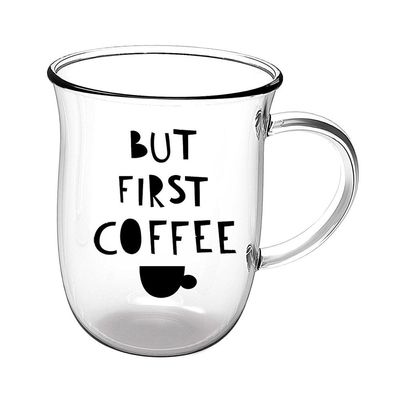 Jogo de Xícaras Dynasty Coffee Time em Vidro Borossilicato 350ml - 2 Peças