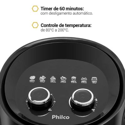 Air Fryer Fritadeira Pfr15pg Gourmet Black 1500W Philco 220V