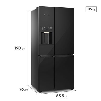 Geladeira Electrolux Frost Free Inverter 541L Experience com FlexiSpace 4 Portas Preta Pro Series (IQ8IB) 127V