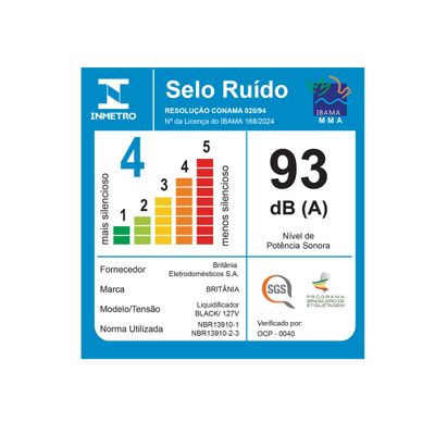 Liquidificador Britânia Black 3 Velocidades 2,1L 220V
