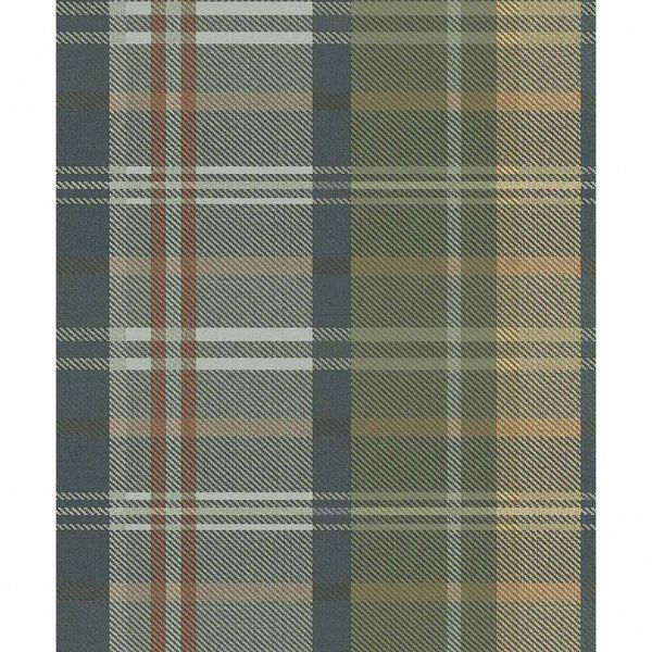 Papel De Parede Botany House Xadrez Verde 15506
