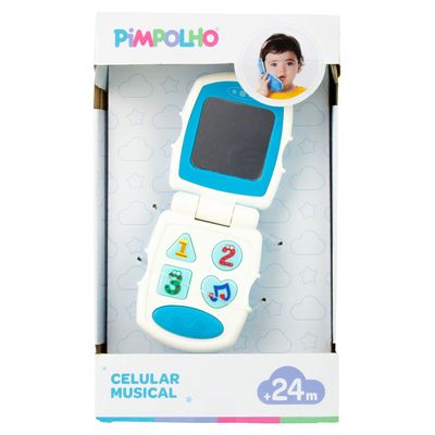 Brinquedo Celular Musical Para Bebê Menino Azul - Pimpolho