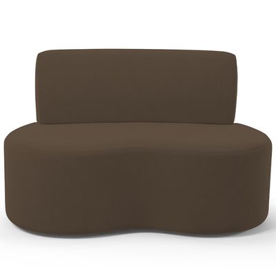 Sofá 2 Lugares Orgânico Para Sala de Estar Living Larissa L02 Suede Marrom - Lyam Decor