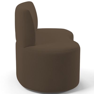 Sofá 2 Lugares Orgânico Para Sala de Estar Living Larissa L02 Suede Marrom - Lyam Decor