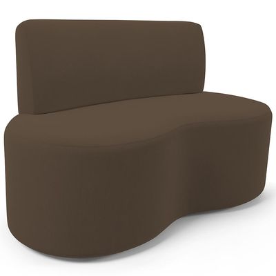 Sofá 2 Lugares Orgânico Para Sala de Estar Living Larissa L02 Suede Marrom - Lyam Decor