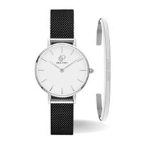 Relógio Feminino Preto Delicado Analógico 32mm + Bracelete