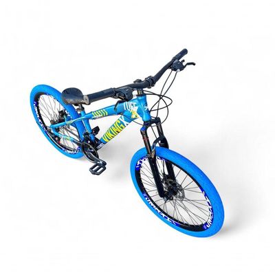 Bicicleta Aro26 VikingxTuff CâmbiosShimano FreioHidráulico 21v FreerideAroVmaxx Flame Azul-preto X25