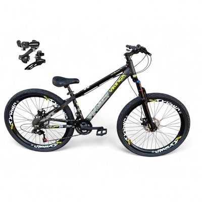 Bicicleta Aro 26 VikingxTuff CâmbiosShimano 21v Freeride Freio Disco Aro Vmaxx Pneu Flame preto X30