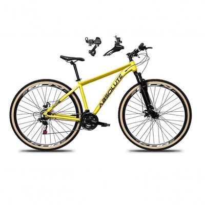 Bicicleta Aro 29 Absolute Nero 5 Alumínio 24v Câmbios Shimano Freio A Disco Mountain Bike amarelo