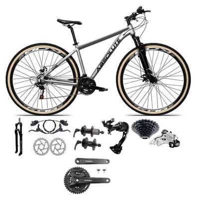 Bicicleta Aro29 Absolute Nero5 Cambio Shimano Alívio-altus 27v Freio Hidráulico Garfo C-trava cinza