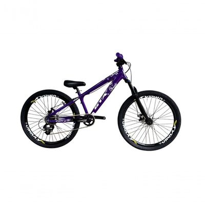 Bicicleta Aro 26 GtaRebelFreerideDownhill Single 7v Rodas Vmaxx Freio Disco Pneu Flame Preto Roxo