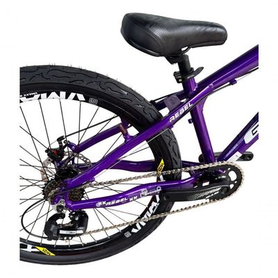 Bicicleta Aro 26 GtaRebelFreerideDownhill Single 7v Rodas Vmaxx Freio Disco Pneu Flame Preto Roxo
