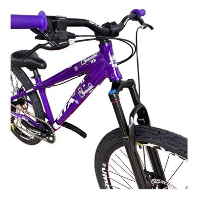 Bicicleta Aro 26 GtaRebelFreerideDownhill Single 7v Rodas Vmaxx Freio Disco Pneu Flame Preto Roxo
