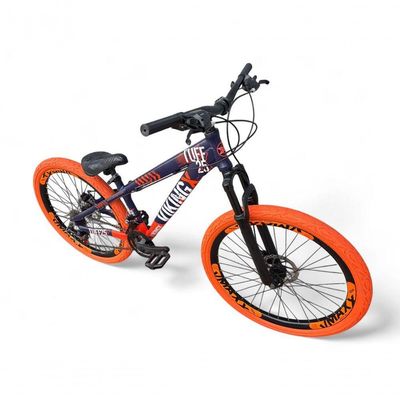 Bicicleta Aro26 Vikingx Tuff Cambio Shimano Freio Hidráulico 21v Aro Flame Roxo-Laranja X25