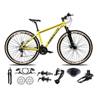 Bicicleta Aro 29 Absolute Nero 5 Freio Hidráulico K7 27v Alumínio Garfo Com Trava Mtb amarelo