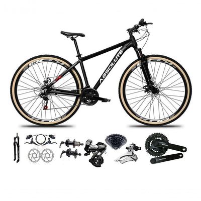 Bicicleta Aro 29 Absolute Nero 5 Câmbios Shimano Altus 24v Freio Hidráulico Garfo C-trava preto