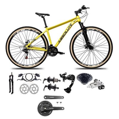 Bicicleta Aro29 Absolute Nero5 Cambio Shimano Alívio-altus 27v Freio Hidr. Garfo C-trava amarelo