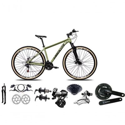 Bicicleta Aro 29 Absolute Nero 5 Câmbios Shimano Altus 24v Freio Hidráulico Garfo C-trava oliva