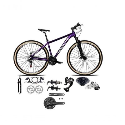 Bicicleta Aro 29 Absolute Nero 5 Câmbios Shimano Altus 27v Freios Hidráulico Garfo C-trava Roxo
