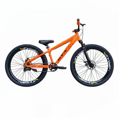 Bicicleta Aro26 Gta Rebel Freeride Downhill Single Aros Vmaxx Freio A Disco Pneu Flame Preto Laranja