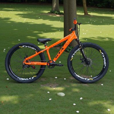 Bicicleta Aro26 Gta Rebel Freeride Downhill Single Aros Vmaxx Freio A Disco Pneu Flame Preto Laranja