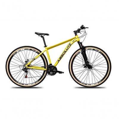 Bicicleta Aro 29 Absolute Nero 5 Alumínio Mountain Bike 24v Freio A Disco Garfo Suspensão amarelo