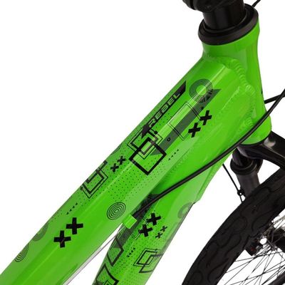Bicicleta Aro26 Gta Rebel Freeride Downhill Single 7v Rodas Vmaxx Freio Disco Pneu Flame Preto Verde