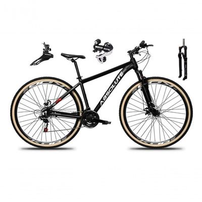 Bicicleta Aro 29 Absolute Nero 5 Câmbio Shimano 24v Acera K7 Garfo Com Trava Freio A Disco preto