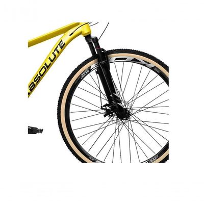 Bicicleta Aro 29 Absolute Nero 5 Câmbio Shimano 24v Acera K7 Garfo Com Trava Freio A Disco amarelo