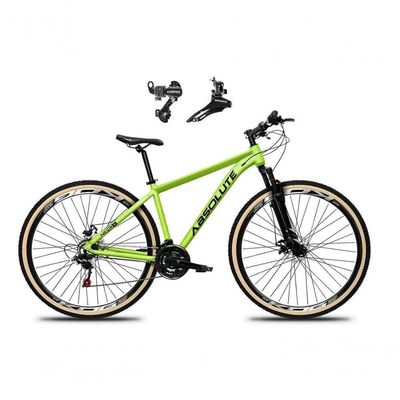 Bicicleta Aro 29 Absolute Nero 5 Alumínio 24v Câmbios Shimano Freio A Disco Mountain Bike Verde